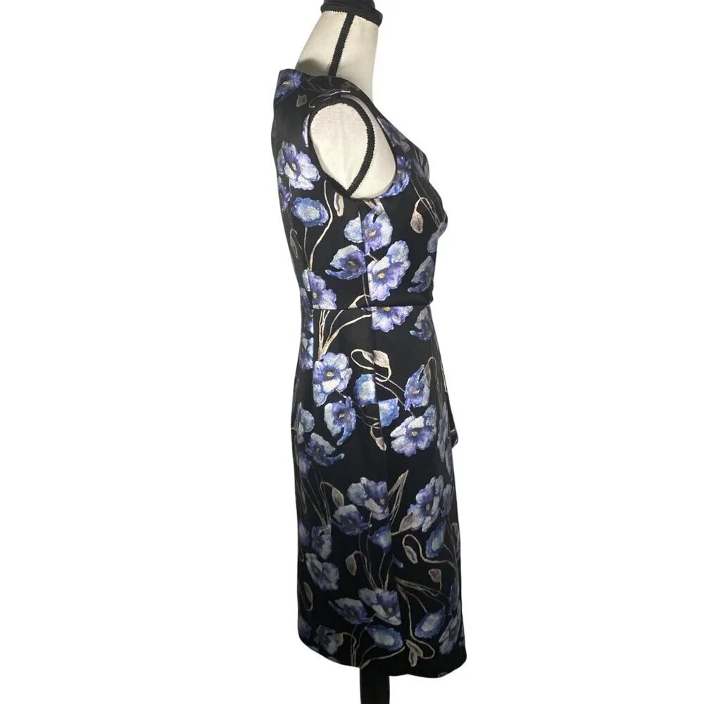 Adrianna Papell metallic print crepe sheath dress knee length women’s 6 NWT - Picture 4 of 16